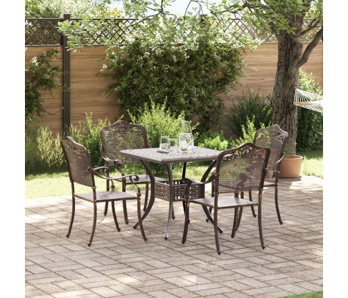 Juego de Comedor para Jardín de 5 Piezas de Aluminio Fundido