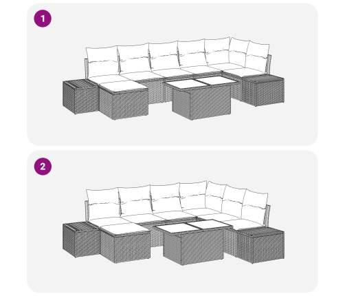 Conjunto de Sofá de Jardín  Set de 8 Beige, Gris