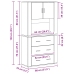 Highboard Madera Envejecida 80x33x150 cm Madera Estratificada