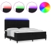 Cama con base de muelles  con colchón y LED Negro 200x200 cm Tela