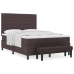 Cama con Base de Resortes con Colchón y Banco Marrón Oscuro 160x200 cm Tela