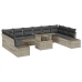 Conjunto de Sofá de Jardín  11 Piezas (Beige y Gris)