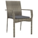 Conjunto de Comedor de Jardín  5 Piezas con Cojines Gris Poliratán