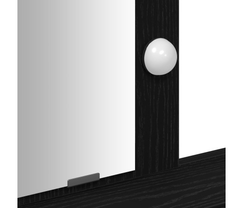 Mesa de tocador  con luces LED, Roble Negro, 100x41x140 cm