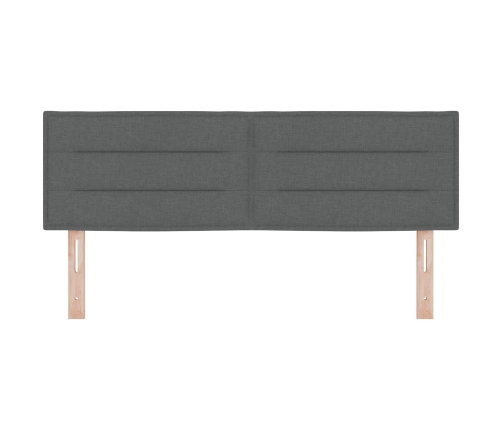 Cabecero  Diseño de Líneas Gris Oscuro 160 cm Tela