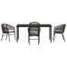 Set de Comedor Jardín  5 Piezas Marrón Ratán Poliéster