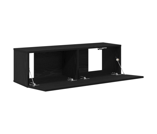Armarios para TV 2 unidades Negro Roble 100x30x30 cm Madera