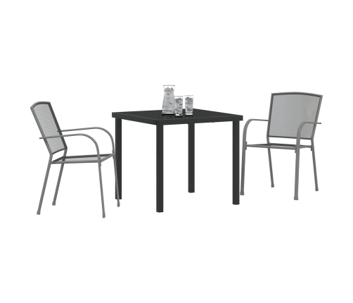 Set de comedor de jardín de 3 piezas  Acero Antracita