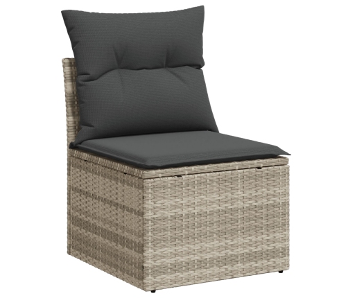 Conjunto de Sofá de Jardín 8 Piezas Gris Ratán