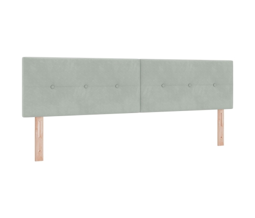 Cabecero tapizado gris claro de 180 cm en terciopelo