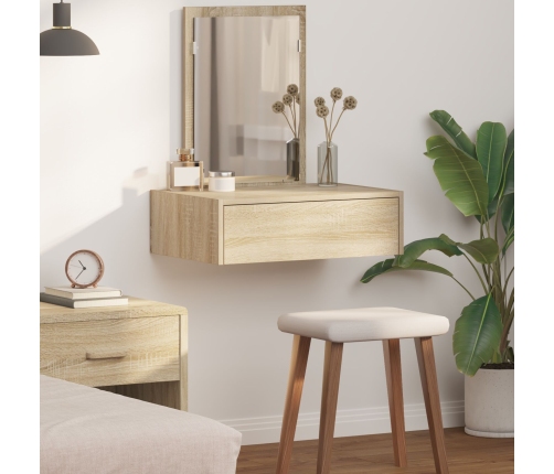Mesa de tocador colgante de roble Sonoma 60x40x70 cm