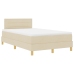 Cama con somier  con colchón y LED crema 120x200 cm tela