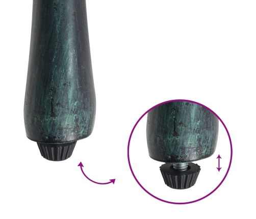Set de Bistro de Jardín de 3 Piezas  Verde de Aluminio Fundido