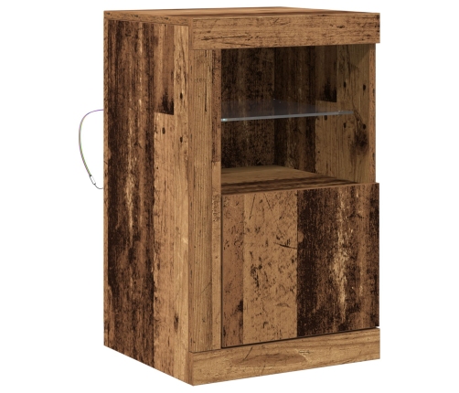 Aparador con Luces LED Madera Vieja 41x37x67 cm