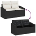 Set de comedor de jardín  Conjunto de 6 Beige, Negro