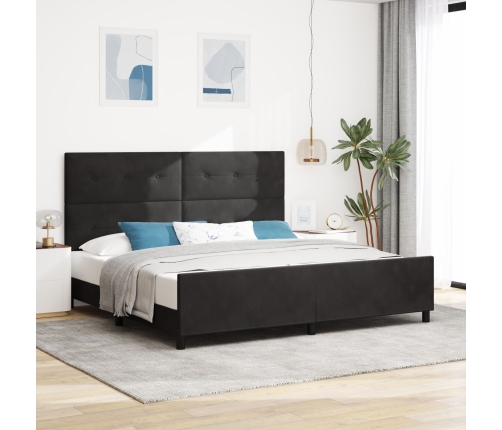 Estructura de Cama Negra 200x200 cm Terciopelo