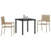 Juego de Comedor de Jardín de 3 Piezas Beige Poliratán