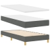 Cama con Box Spring  con Colchón y Luz LED Gris Oscuro 90x200 cm Tela