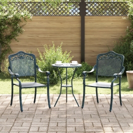 Sillas de jardín  2 pcs Verde de aluminio