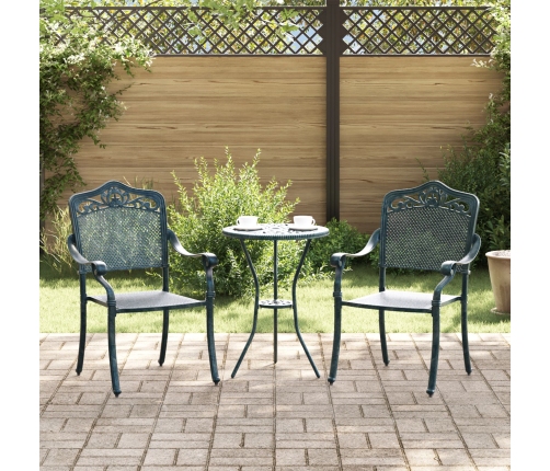 Sillas de jardín  2 pcs Verde de aluminio