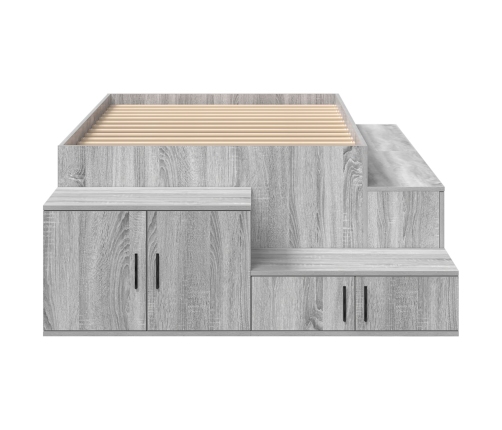 Cama de Almacenamiento Gris Sonoma Madera Engineered 90 x 200 cm