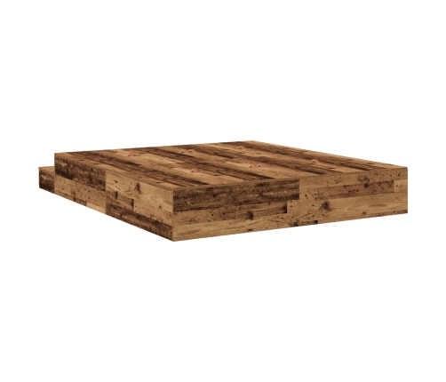 Cama con almacenamiento  Madera antigua 200x200 cm