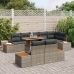 Set de sofá para jardín  Set de 9 Gris, Madera Natural