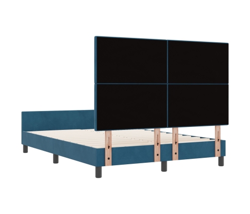 Estructura de Cama  Azul Oscuro 140x190 cm Terciopelo