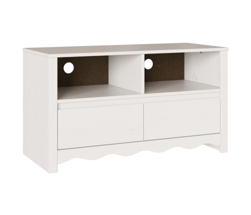 mueble para TV  ""DRAMMEN"" Blanco 99x43x55 cm de Madera Sólida de Pino