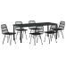 Conjunto de Comedor de Jardín  de 7 Piezas Negro Poliratán