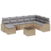 Juego de sofá de jardín  Set de 9 Beige Rattan