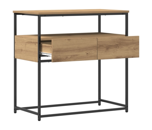 Mesa Consola  Artisan Roble 75x40x75 cm Madera Compuesta y Acero