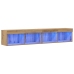 Gabinetes para TV de  con luces LED 2 piezas en roble artesanal 80x30x30 cm
