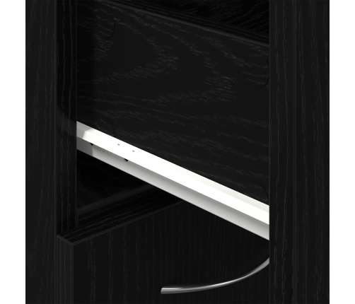 Armario de baño  Negro Roble 25x25x170 cm Madera de Ingeniera