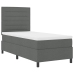 Cama con Somier  con Colchón y LED Gris Oscuro 90x200 cm Tela