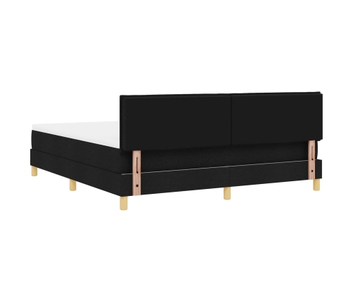 Cama Box Spring  con Colchón Negra 180x200 cm Tela