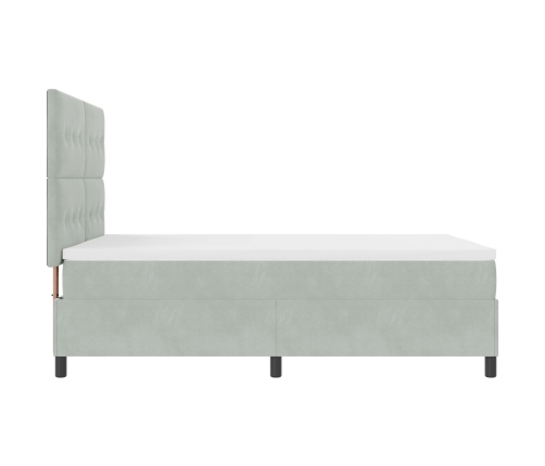 Cama con Somier y Colchón  Gris Claro 160x200 cm Terciopelo