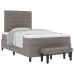 Cama con base  con colchón y banco taupe 120x200 cm de tela