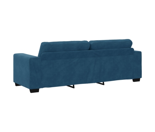 Conjunto de Sofá de 3 Piezas con Cojines de Terciopelo Azul