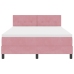 Cama Box Spring  con Colchón Rosa 140x190 cm Terciopelo