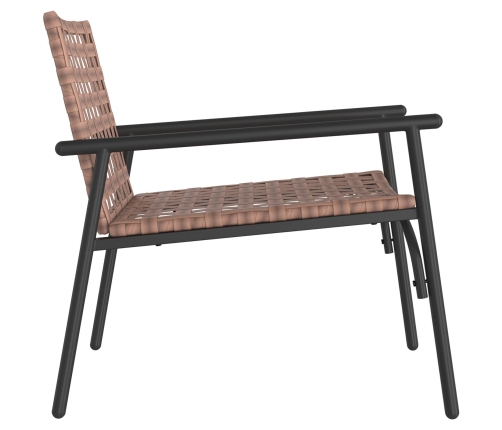 Sillas de jardín  2 pcs Negro 79x56x73,5 cm Ratán Poliéster