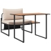 Conjunto de Comedor Jardín de 2 Piezas Silla Individual con Cojines Taupe