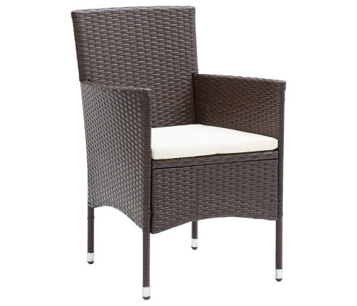 Conjunto de Comedor de Jardín  de 5 Piezas Marrón Poliratán