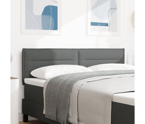 Cabecero  Diseño de Líneas Gris Oscuro 160 cm Tela