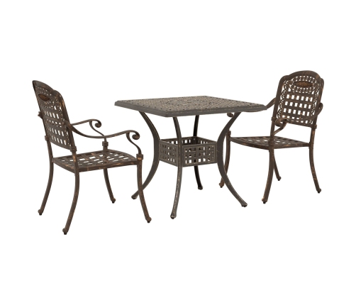 Conjunto de Bistro de Jardín de 3 Piezas  de Aluminio Fundido Bronce