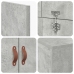 Marco de Cama Concreto gris Concreto Individual Almacenamiento