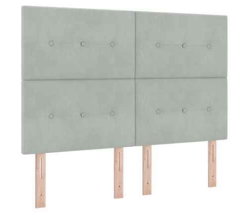Cama con Base y Colchón Gris Claro 160x200 cm Terciopelo