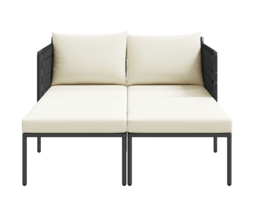 Tumbona  con cojines para 2 personas color antracita 115x153x69,5 cm de acero