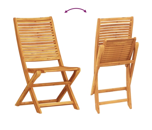 Conjunto de Bistro Plegable de 3 Piezas de Madera Sólida de Acacia de