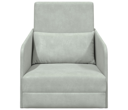Sofá Cama de Piso 2 en 1 Gris Claro 65x80x83 cm Terciopelo